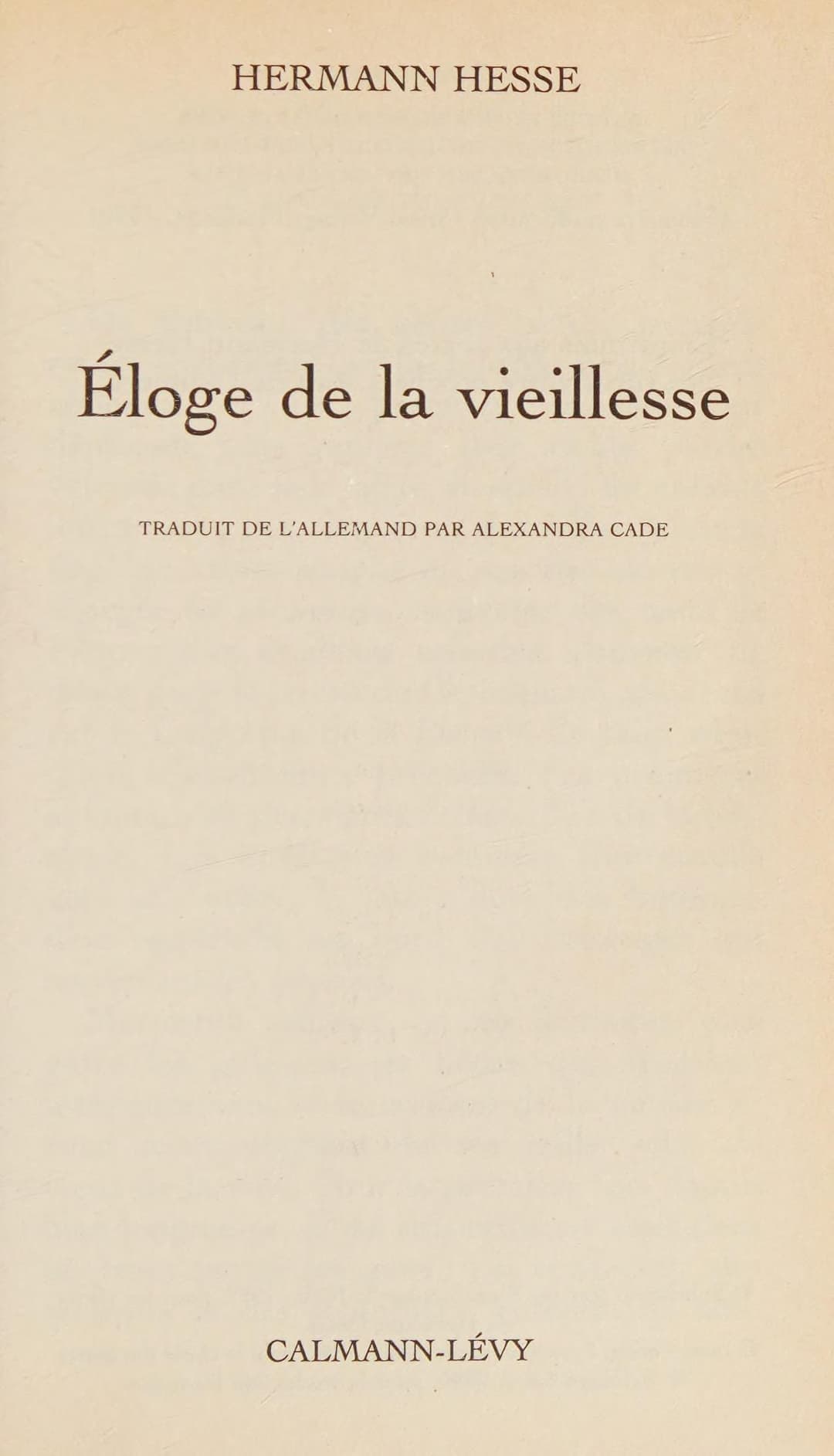 Couverture de Eloge de la vieillesse