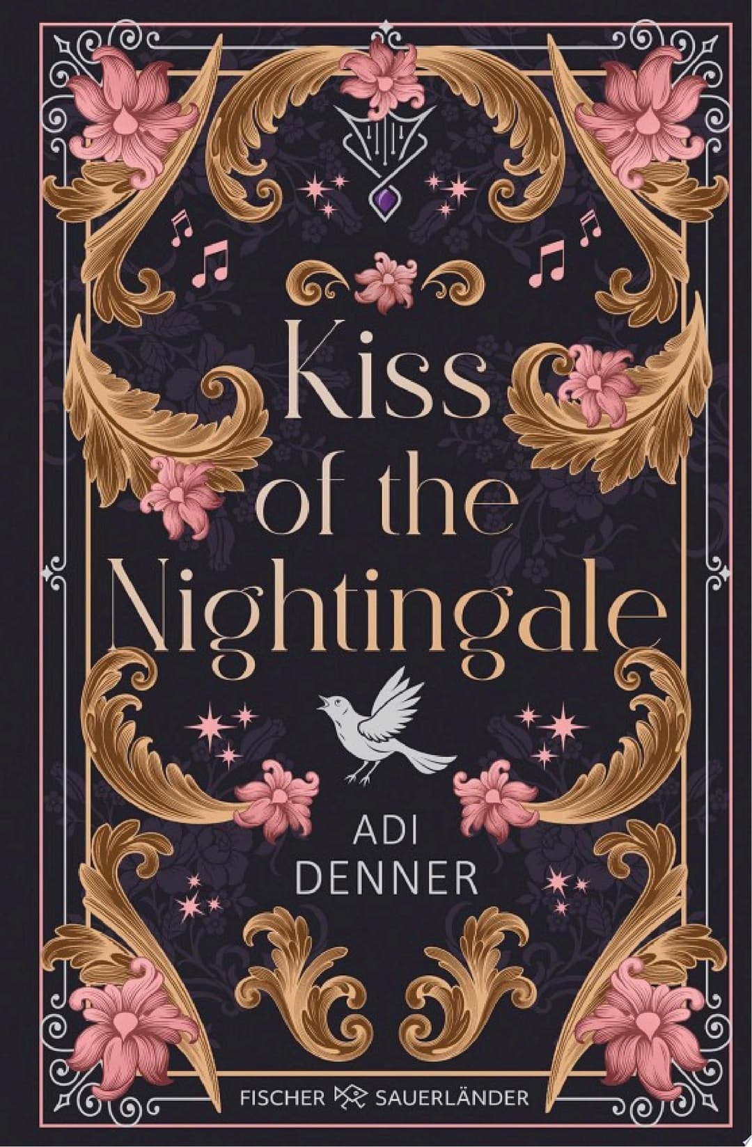 Couverture de Kiss of the Nightingale All Age Romantasy mit französischem Setting und verruchtem Glamour-Faktor!
