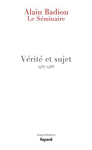 Couverture de Vérité et sujet 1987-1988