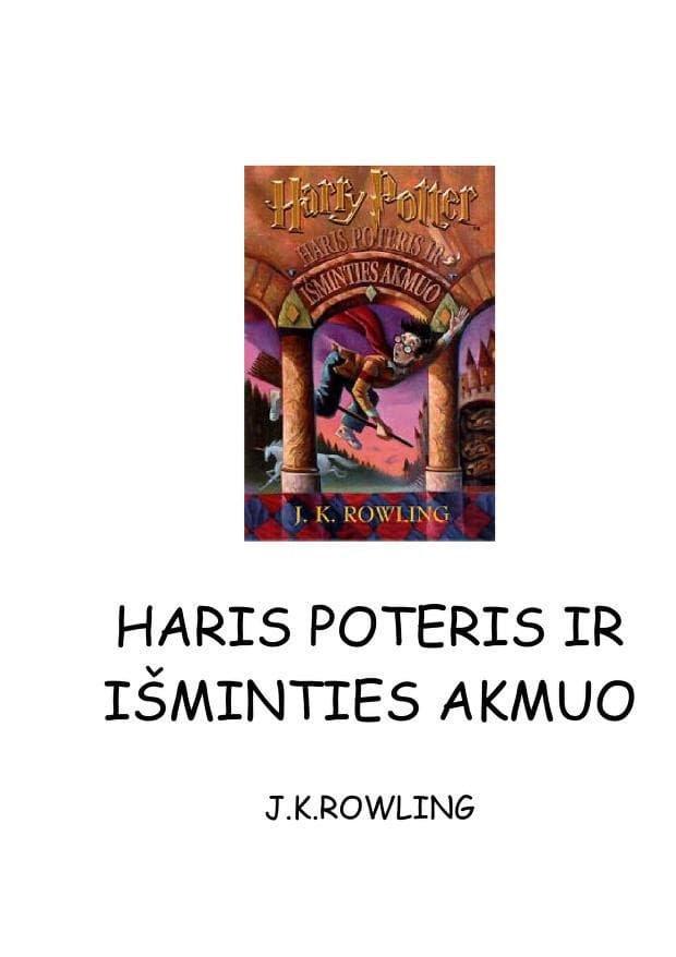 Couverture de Haris Poteris ir išminties akmuo