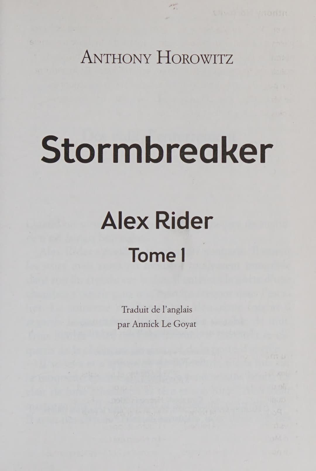 Couverture de Alex Rider - Tome 1 - Stormbreaker (Coll.Ref.) - Version Sans Jaquette