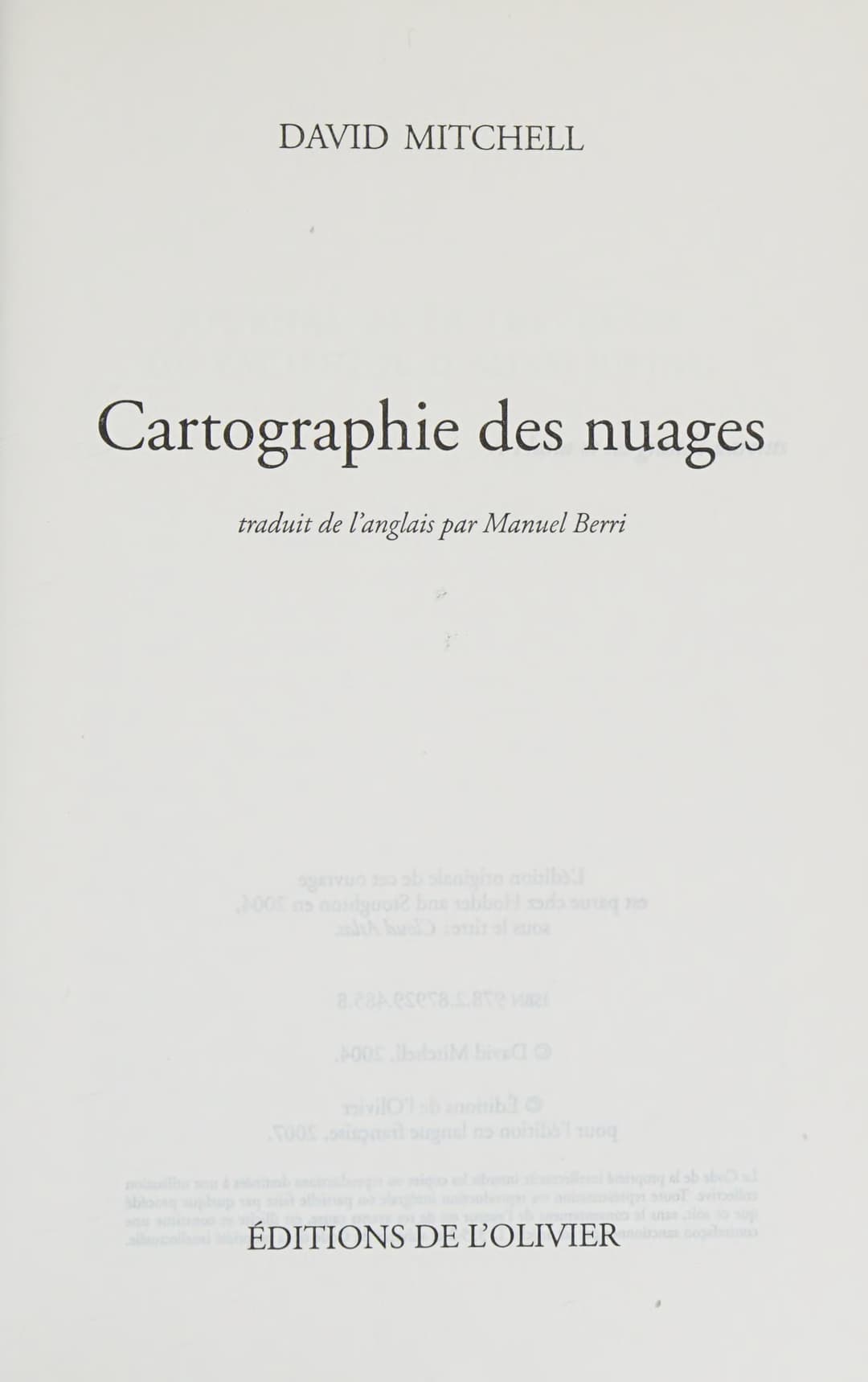 Couverture de Cartographie des nuages