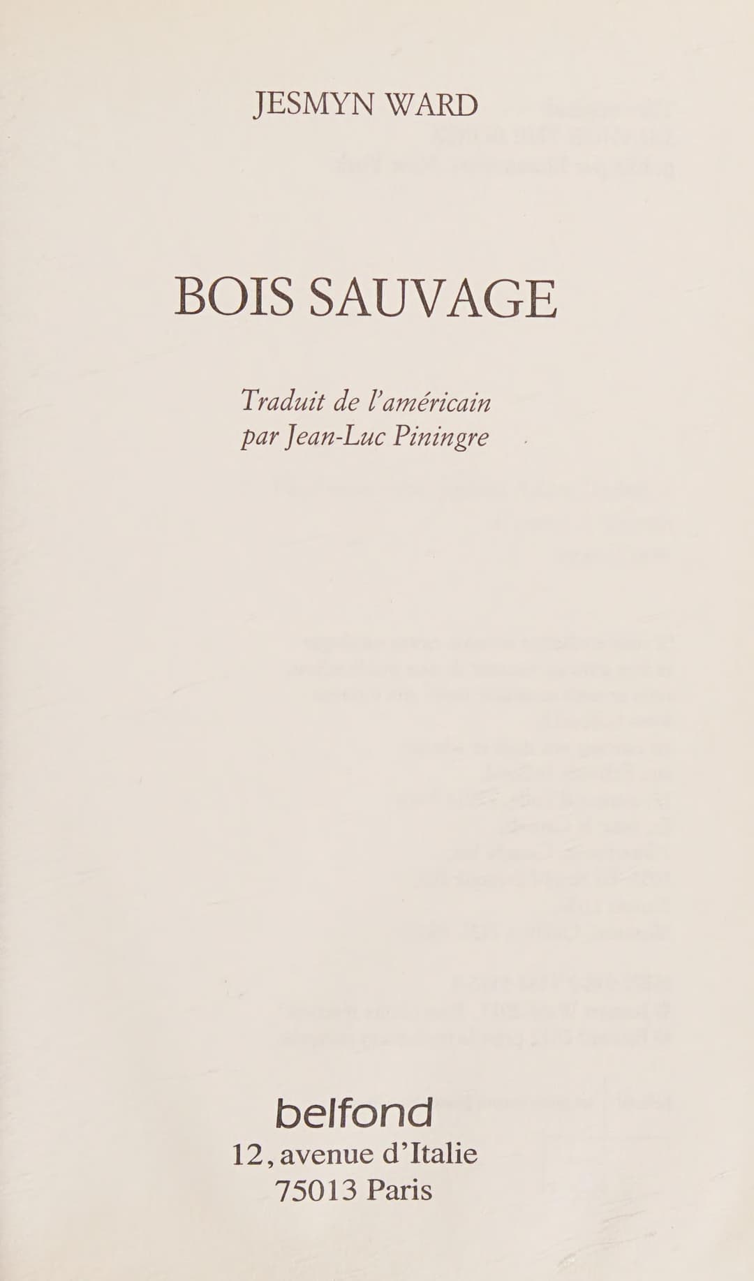 Couverture de Bois sauvage