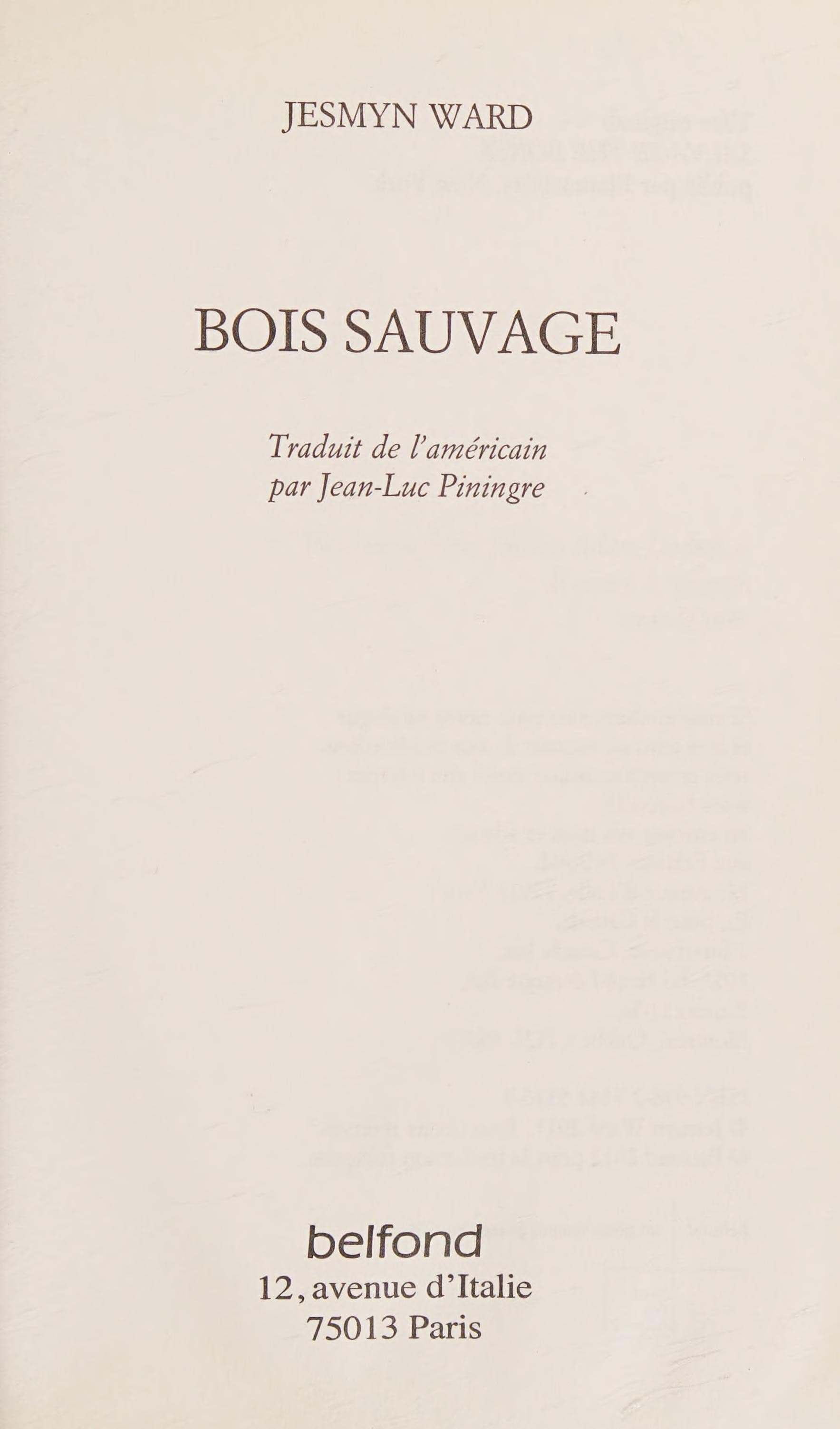 Couverture de Bois sauvage